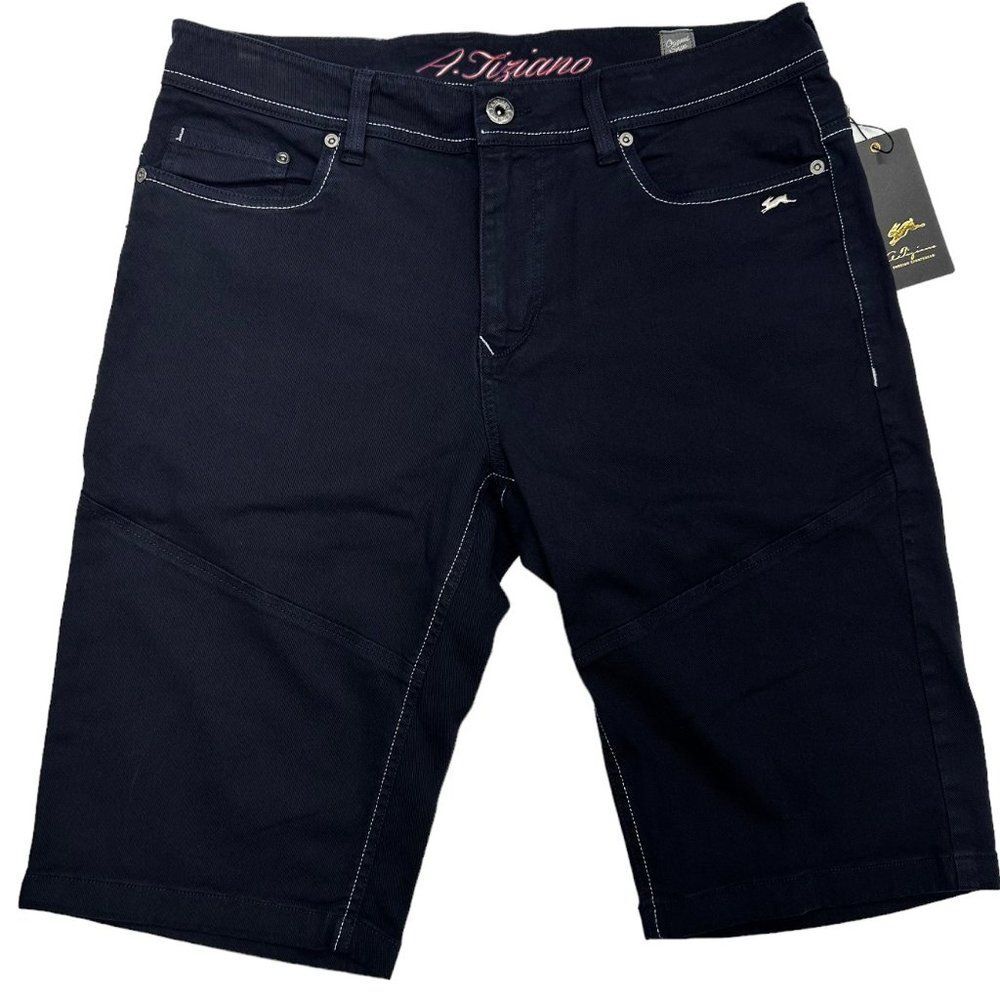 A. Tiziano Greg Navy Twill Shorts (32)